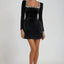 Chloe™ Elegant Summer Long Sleeve Dress with Rhinestones