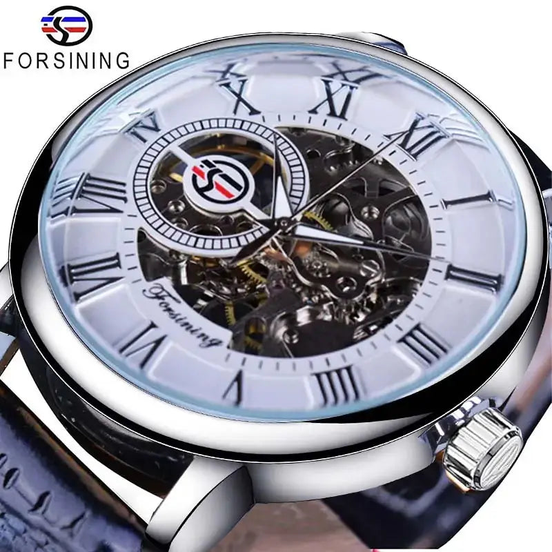 Men's Luxury Mechanical Watch with Leather Band