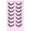 Wispy Natural Mink False Eyelashes - 7 Pairs Cat Eye Style