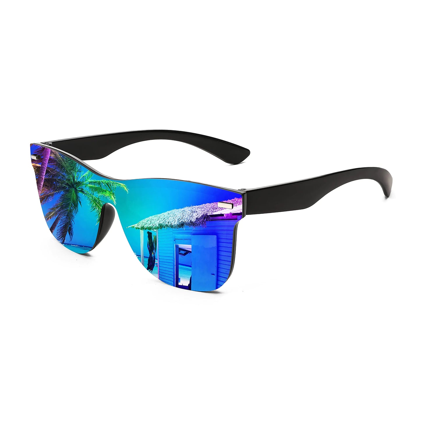 Lunettes de soleil sans monture FEISEDY avec lentille réfléchissante - B4114