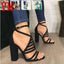 Cut Buckle High Heels Strap Sandals