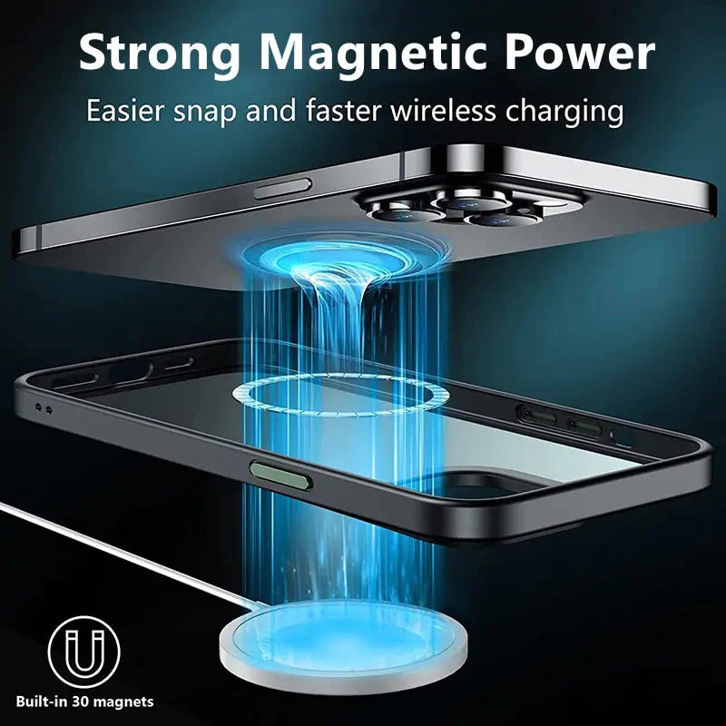 Funda de carga inalámbrica magnética de lujo para iPhone