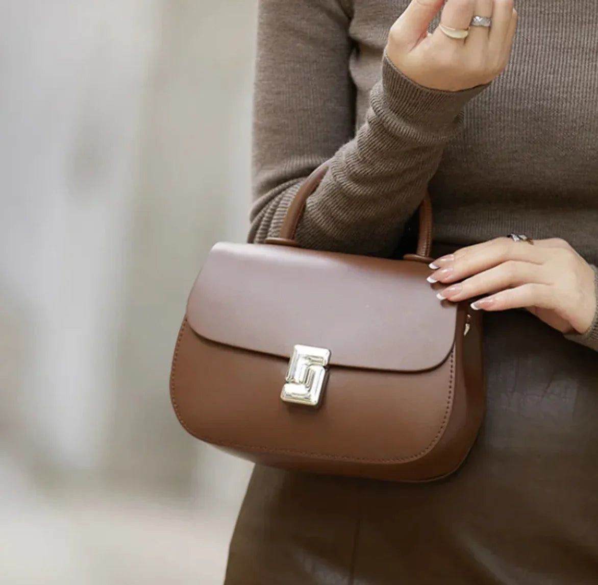 Sac bandoulière en cuir rétro