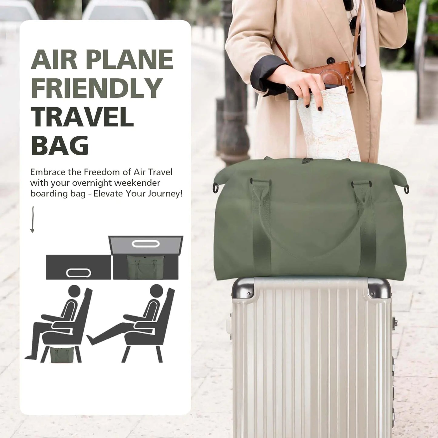 Premium Waterproof Travel Duffle Bag with Trolley Sleeve