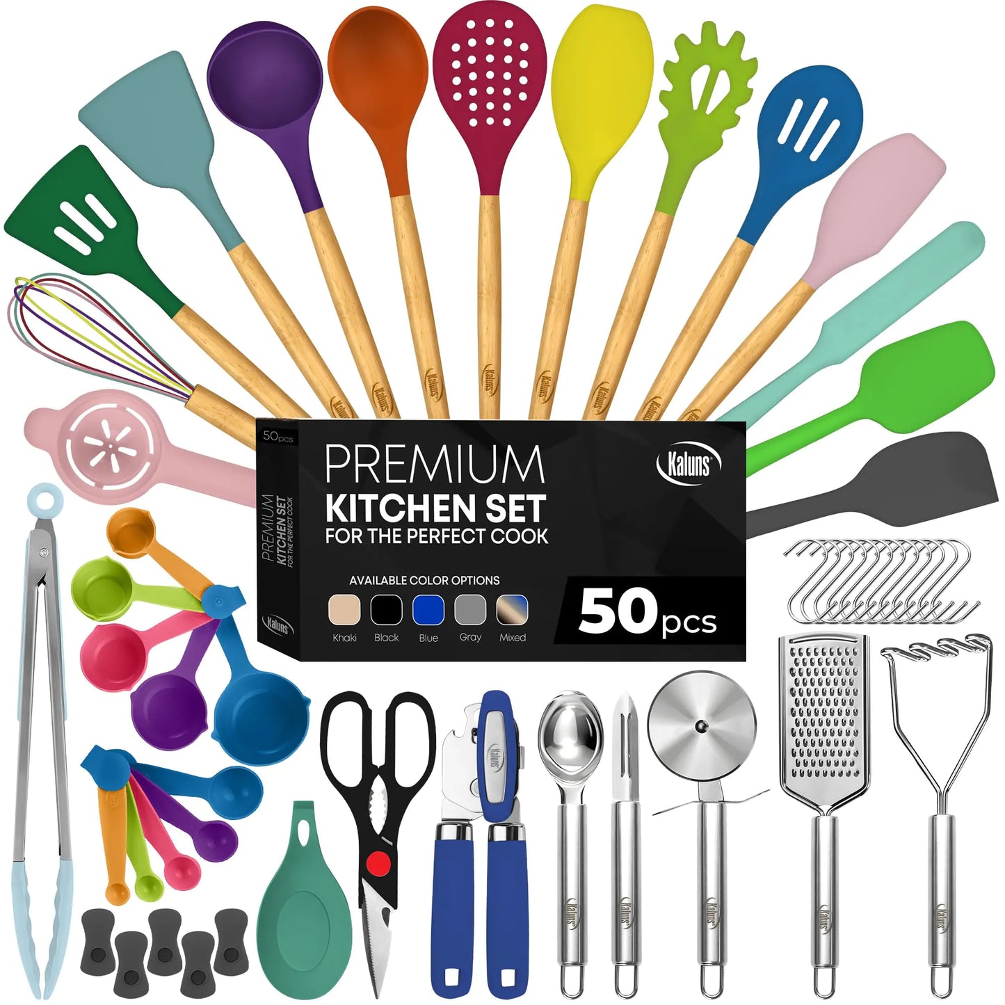 Ensemble d'ustensiles de cuisine en silicone Kaluns 50 PCS - Outils de cuisson premium