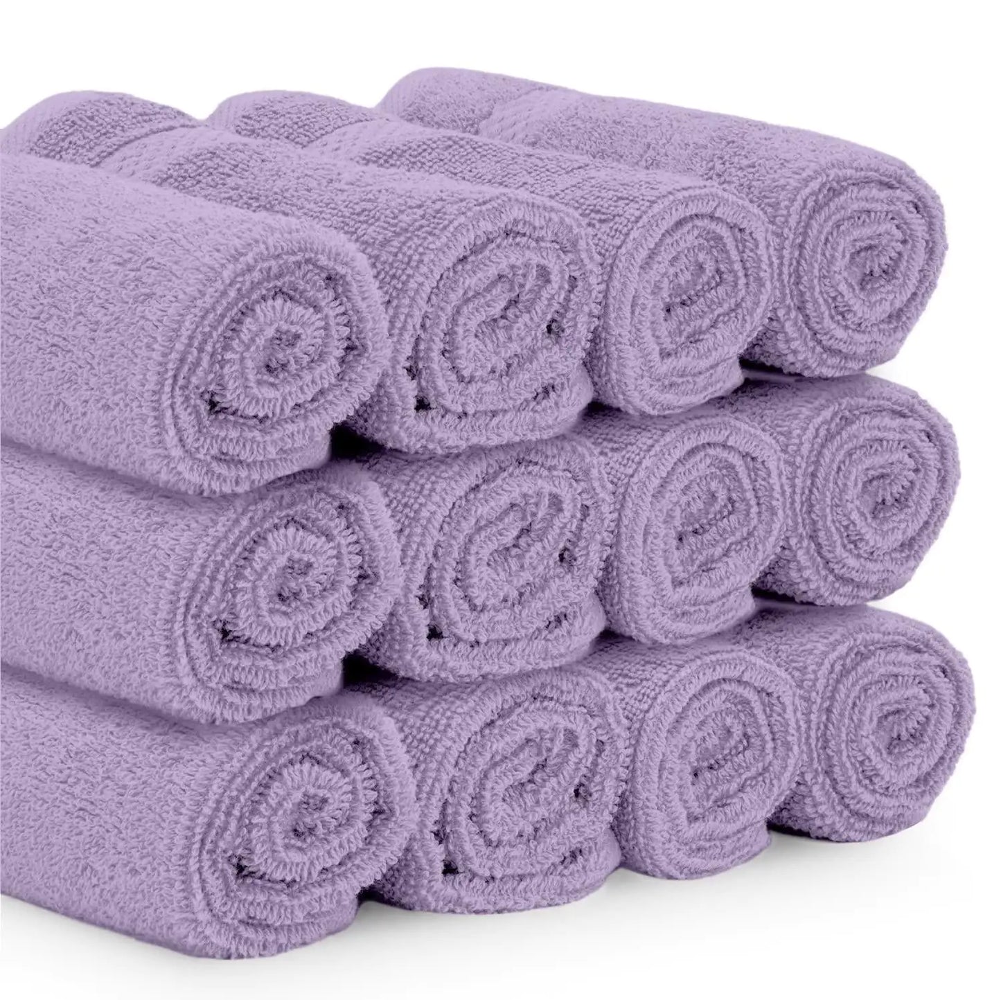 Gant de bain en lavande de luxe - Ensemble de 12, 13x13 pouces