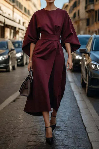 Elegant Batwing Sleeve Dress for Women