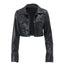 Faux Leather Cropped Jacket