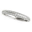 Bague de mariage en diamant pavé à deux rangées en or blanc 14 carats