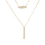 Collier à charms en marquise et barre à deux brins en or jaune 14K