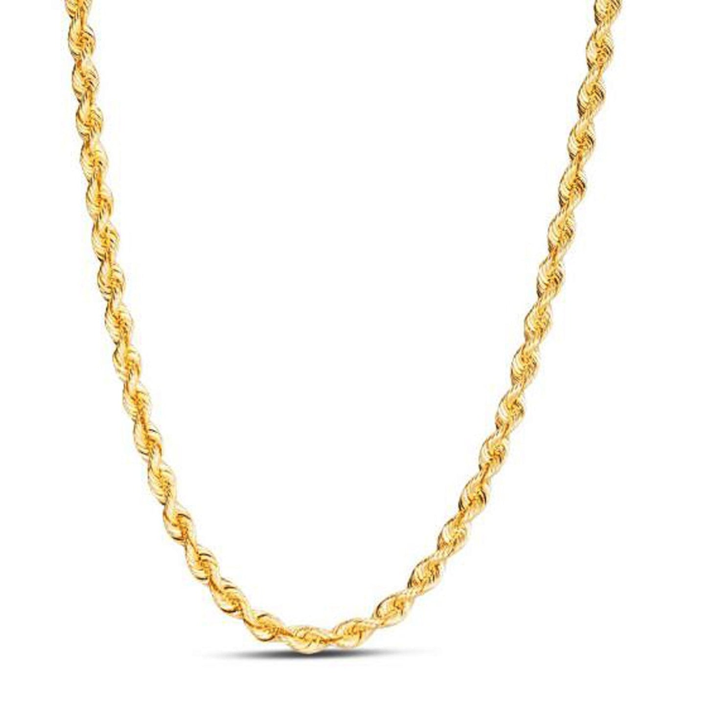Cadena de Cuerda Ligera de Oro Amarillo de 14k - 4.30 mm