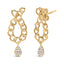 Pendientes de gota de diamante de plata esterlina chapada en oro amarillo de 14K