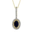 Sapphire Diamond Fashion Pendant in 14KT Yellow Gold
