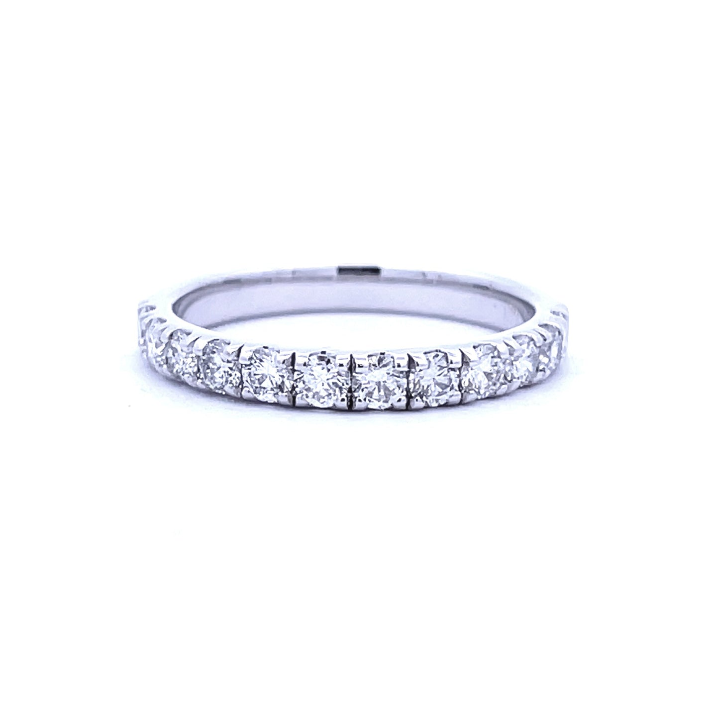 Anillo de boda de diamante natural de .75ct en oro blanco de 14KT