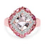 Anillo de Morganita y Turmalina Rosa Bañado en Oro Rosa de 14K