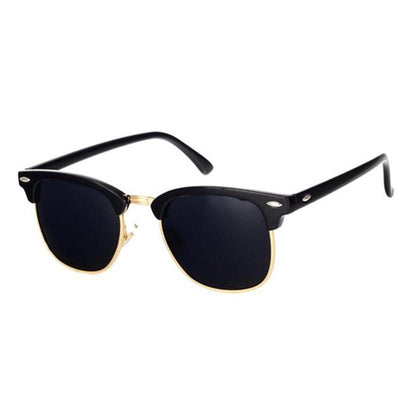 Classic Vintage Semi-Rimless Polarized Sunglasses