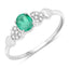 0.36 Carat Zambian Emerald & Diamond 14K White Gold Engagement Ring