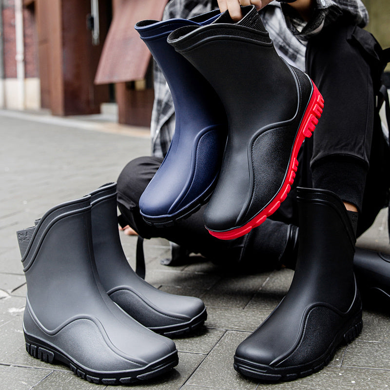 Men's Mid-Tube Waterproof Outdoor Boots