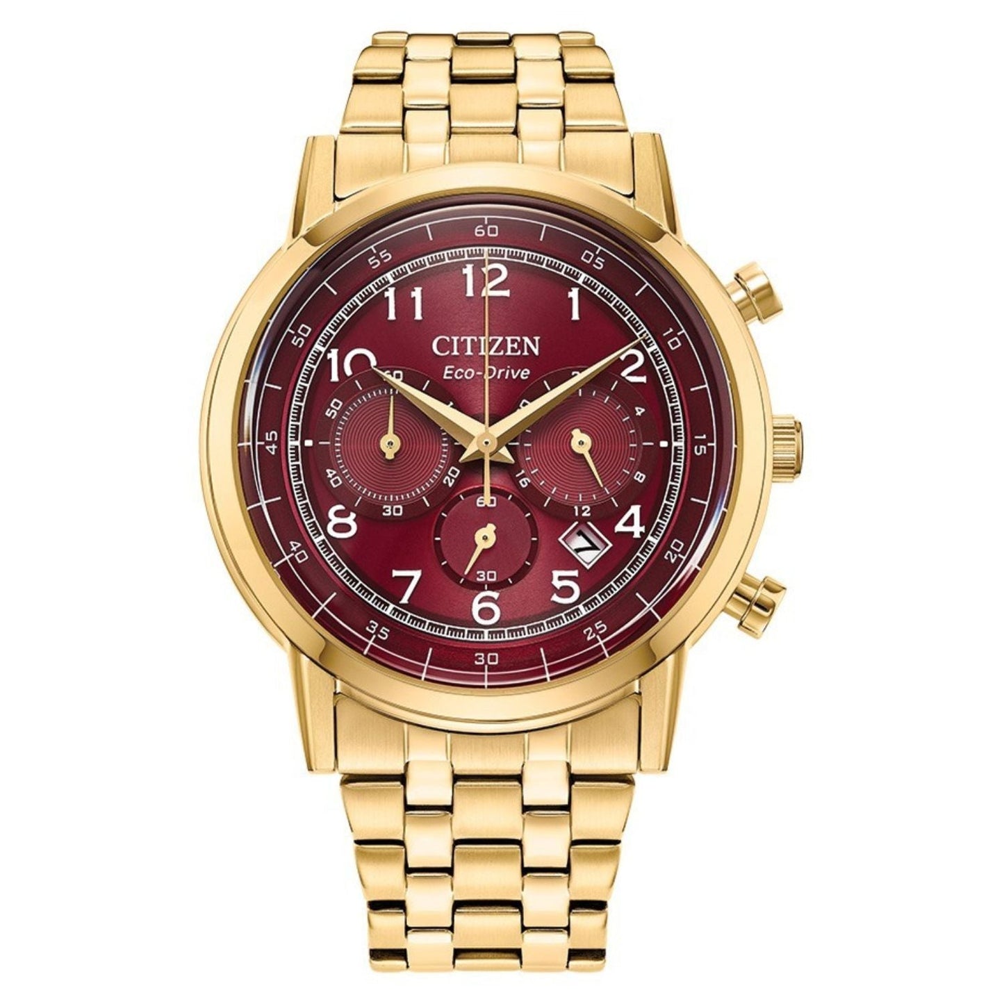 Citizen Men's Eco-Drive Watch with Red Dial