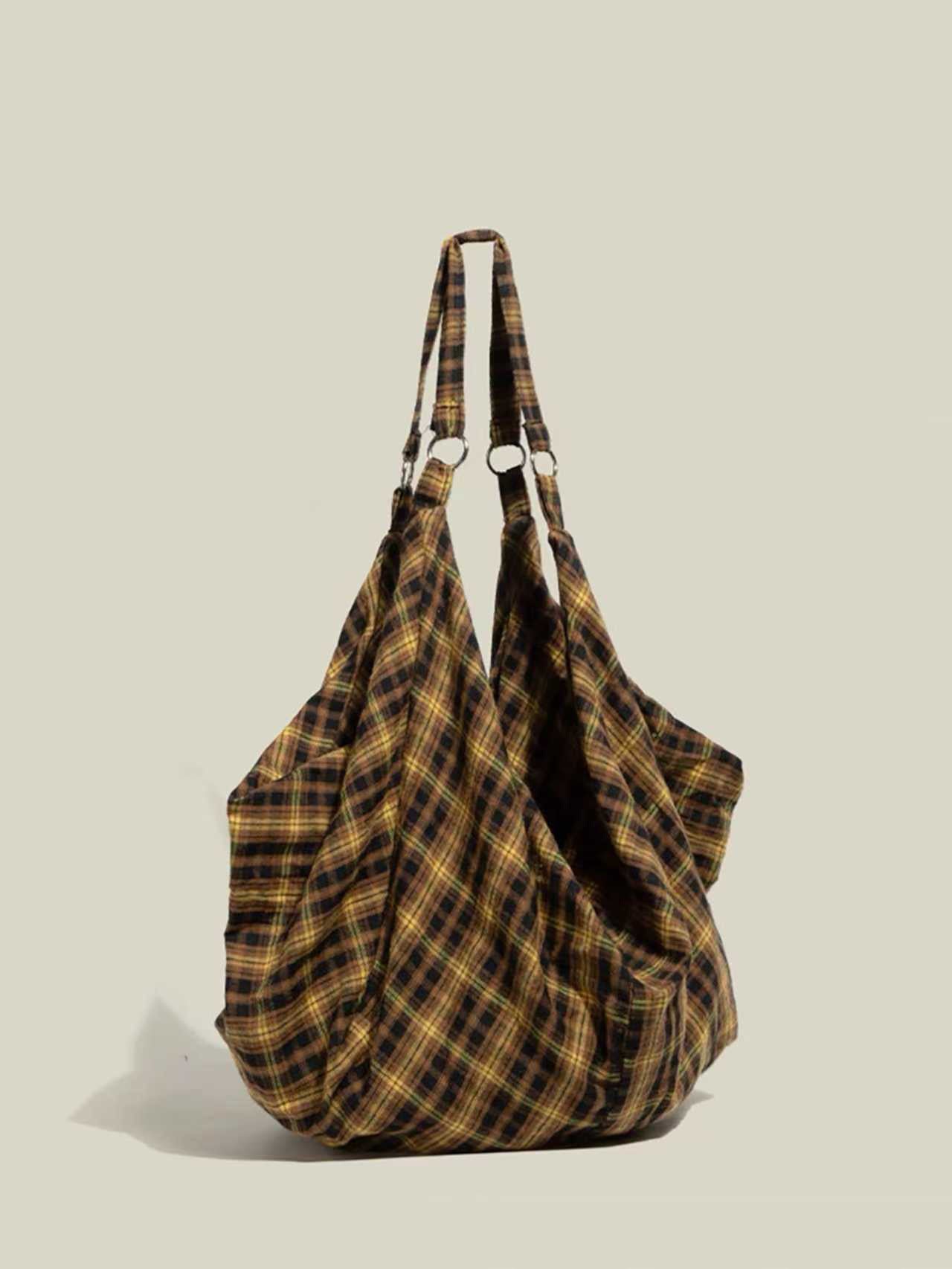 Women's Plaid Multi-Wear Large-Capacity Shoulder Bag