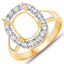 Bague de fiançailles semi-montée en or jaune 14K avec diamant blanc de 0,51 carat