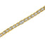 Pulsera de eslabones de plata esterlina chapada en oro amarillo de 10K con diamantes - 7.25"