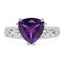 2.71 Carat Genuine Amethyst and White Topaz Sterling Silver Ring