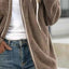Cozy Fleece Zip-Up Hooded Jacket - Plus Size