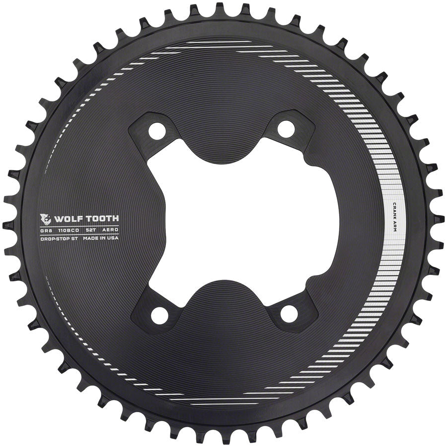Wolf Tooth Aero 110 Asymmetric BCD Chainring - 52t for Shimano GRX 800 Series
