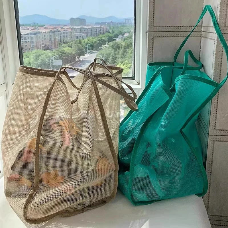 Transparent Mesh One-Shoulder Bag - Fashionable & Lightweight