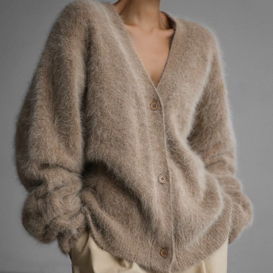 Loose V-neck Button Cardigan for Women - Stylish Knitted Sweater