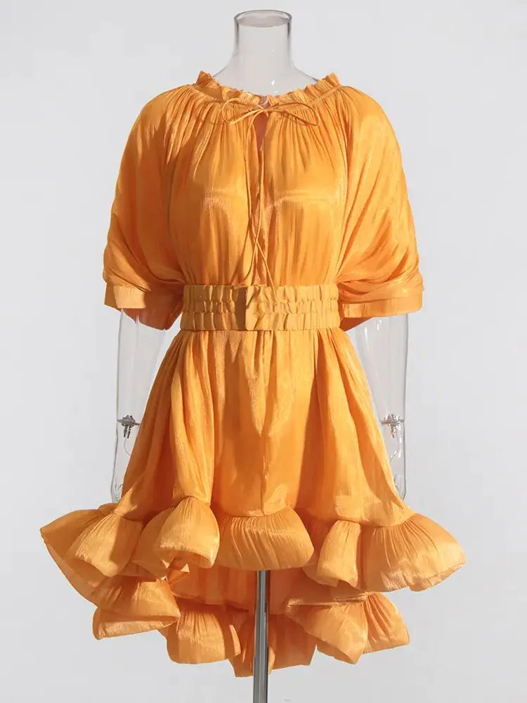 Robes mini unies asymétriques pour femmes