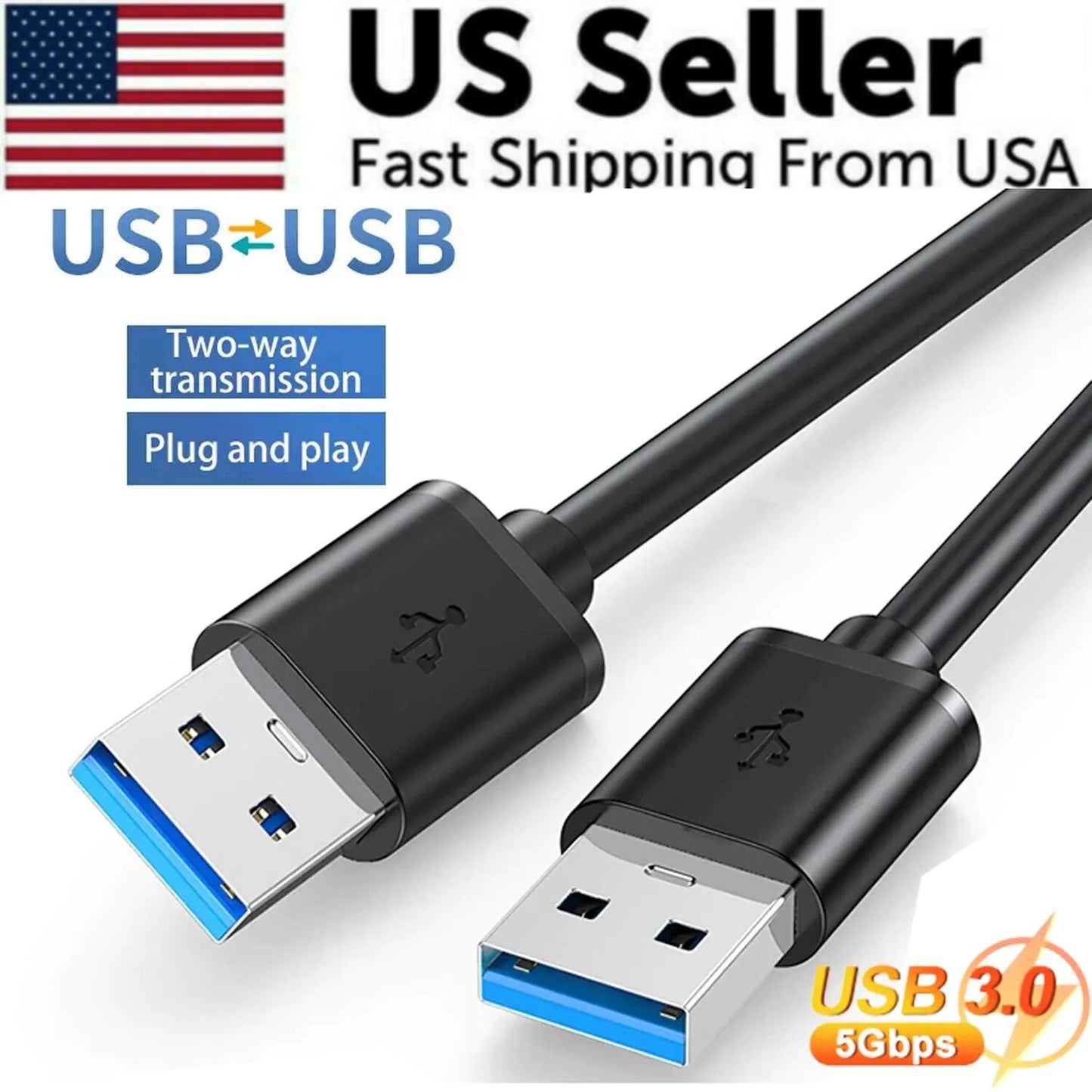 Premium USB 3.0 A Male to A Male Cable - 6FT