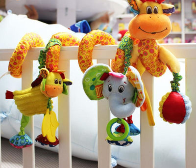 Colorful Animal Rattle Stroller Toy for Infants