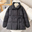 Winter Plaid Lapel Coat with Lace-up Design