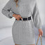 Cable-Knit Round Neck Sweater Dress - Korvel