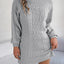 Cable-Knit Round Neck Sweater Dress - Korvel