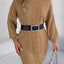Cable-Knit Round Neck Sweater Dress - Korvel