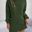 Cable-Knit Round Neck Sweater Dress - Korvel