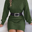 Cable-Knit Round Neck Sweater Dress - Korvel