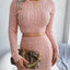Cable-Knit Round Neck Top and Skirt Sweater Set - Korvel