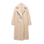 Manteau en Fleece de Laine d'Agneau Surdimensionné avec Grand Revers