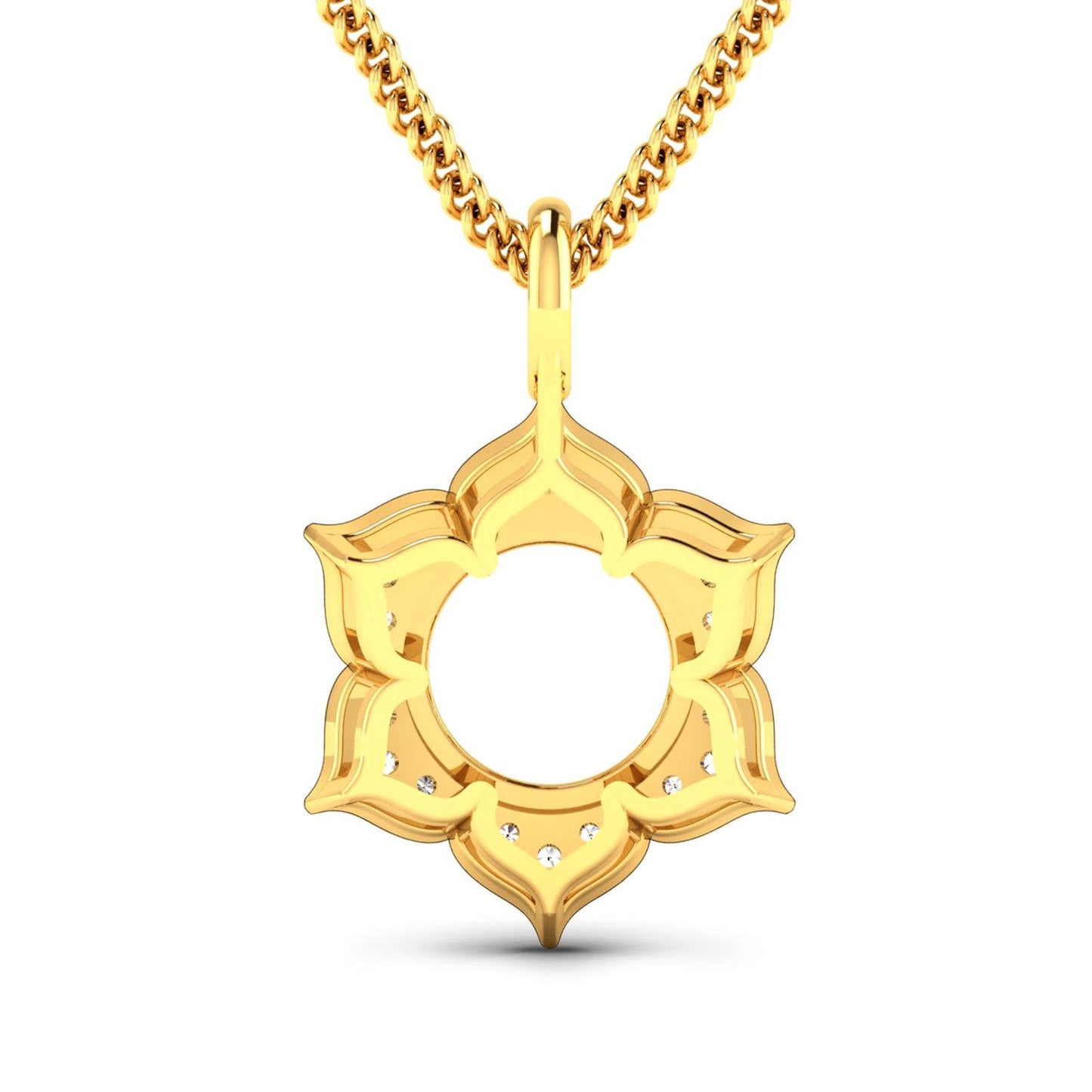 Colgante Semi Montado de Diamante de 0.14 Quilates en Oro Amarillo de 14K