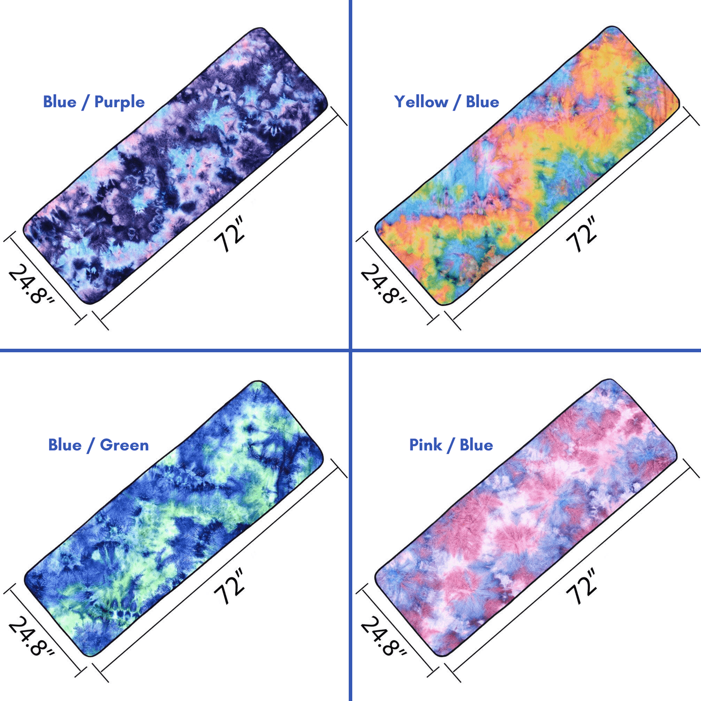 Toalla de Yoga Tie Dye JupiterGear con Puntos Antideslizantes