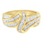 10K Yellow Gold Diamond Double Shank Bypass Engagement Ring - Size 6.75