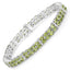 12.97 Carat Genuine Peridot & White Topaz Sterling Silver Bracelet
