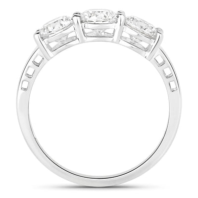 Bague de fiançailles en diamant cultivé en laboratoire de 1,50 carat en or blanc 14K
