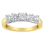 Bague de fiançailles en diamant à 5 pierres en or bicolore 14KT