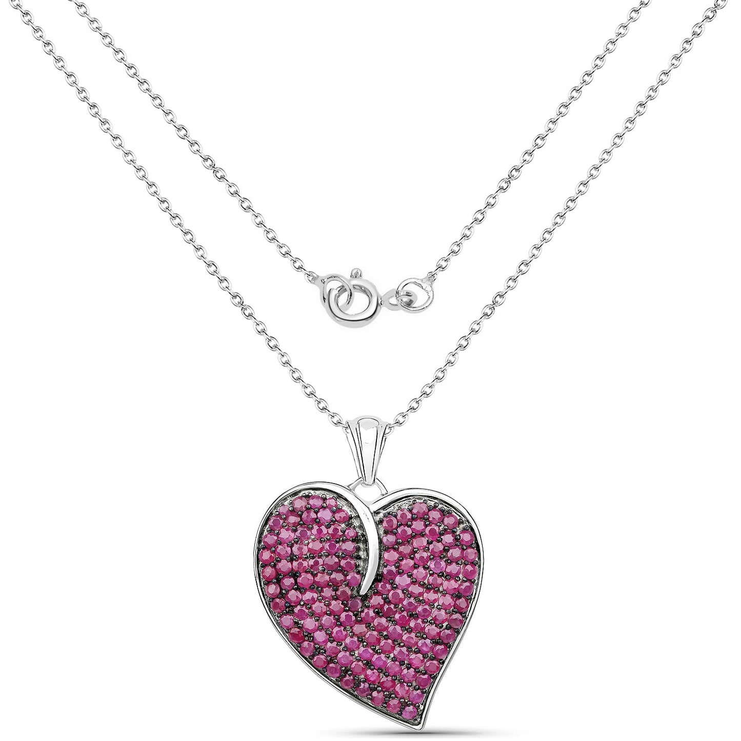 Colgante de Rubí Genuino de 4.98 Quilates en Plata Esterlina .925