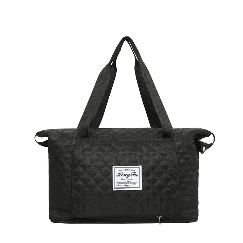 Foldable Travel Duffle Bag with Rhombus Design